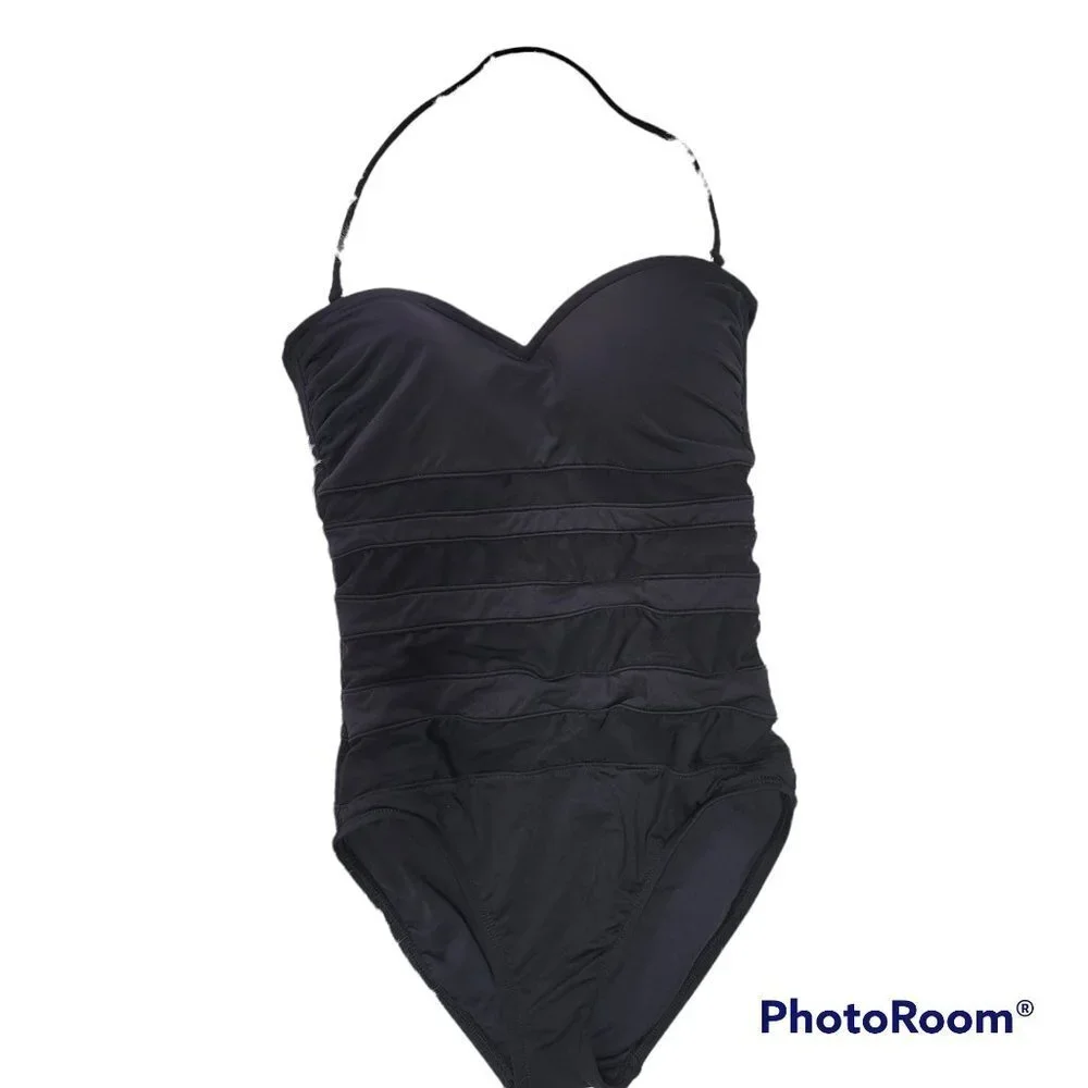 La Blanca Black Halter One Piece Swimsuit - Size 4